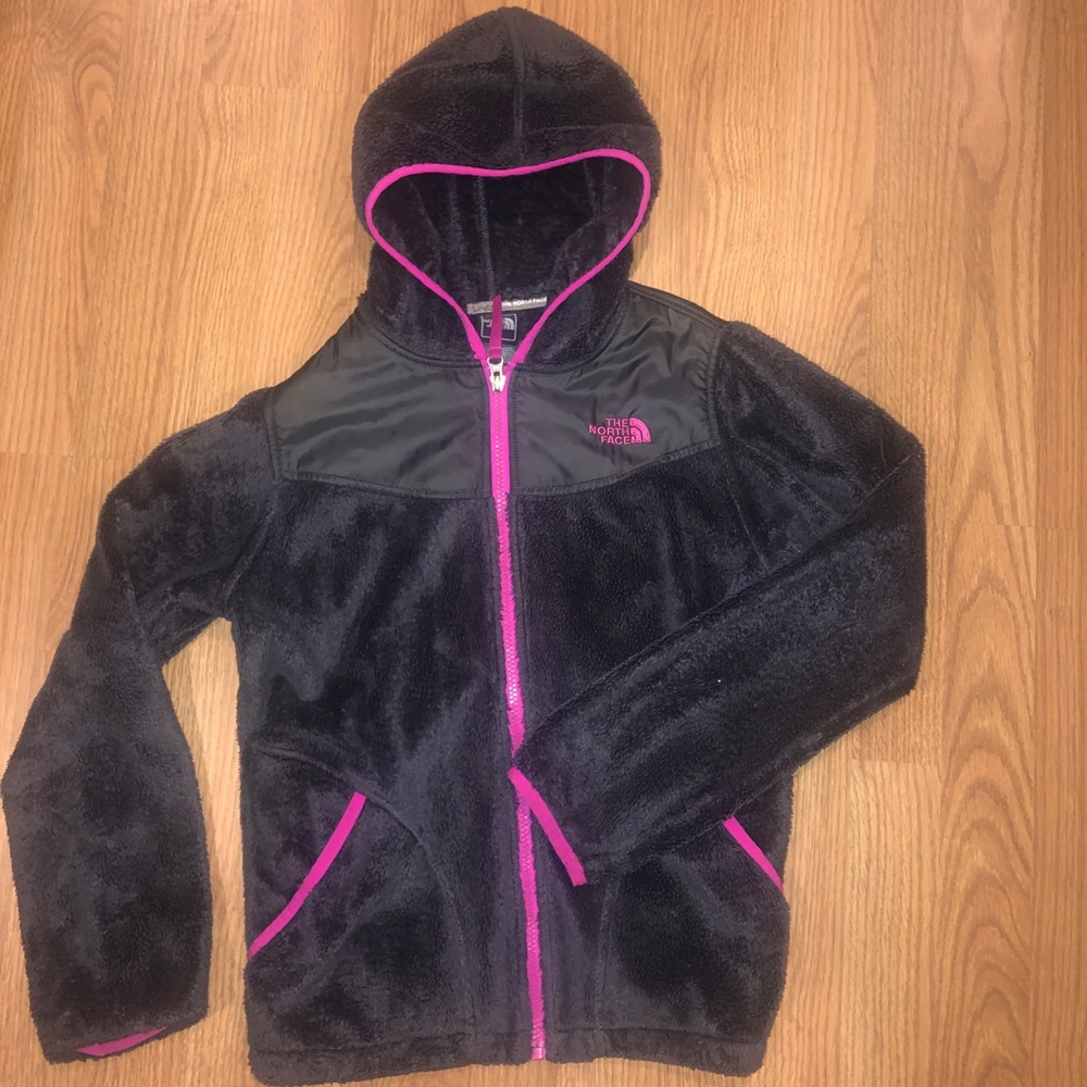 Girls fleece north face zip up jacket